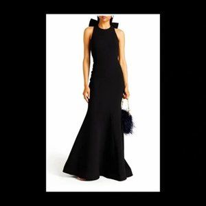 Rebecca Vallance Love Bow Embellished Black Gown Size 4 US / 8 AUS